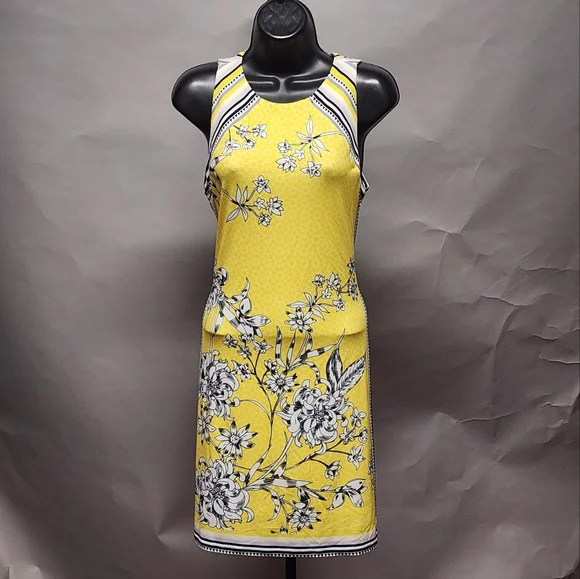 HALE BOB Chic Yellow Floral Mini Dress, Size Small - Picture 1 of 6